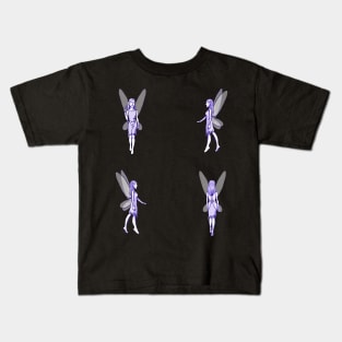 Purple Fairies on Black Kids T-Shirt